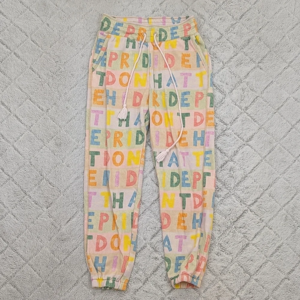 Anthropologie Joggers Womens S Pink Pride Graphic Luke John Matthew Arnold - Picture 1 of 10